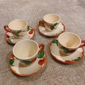 Franciscan Apple Set of 4 Coffee Cups & Saucers